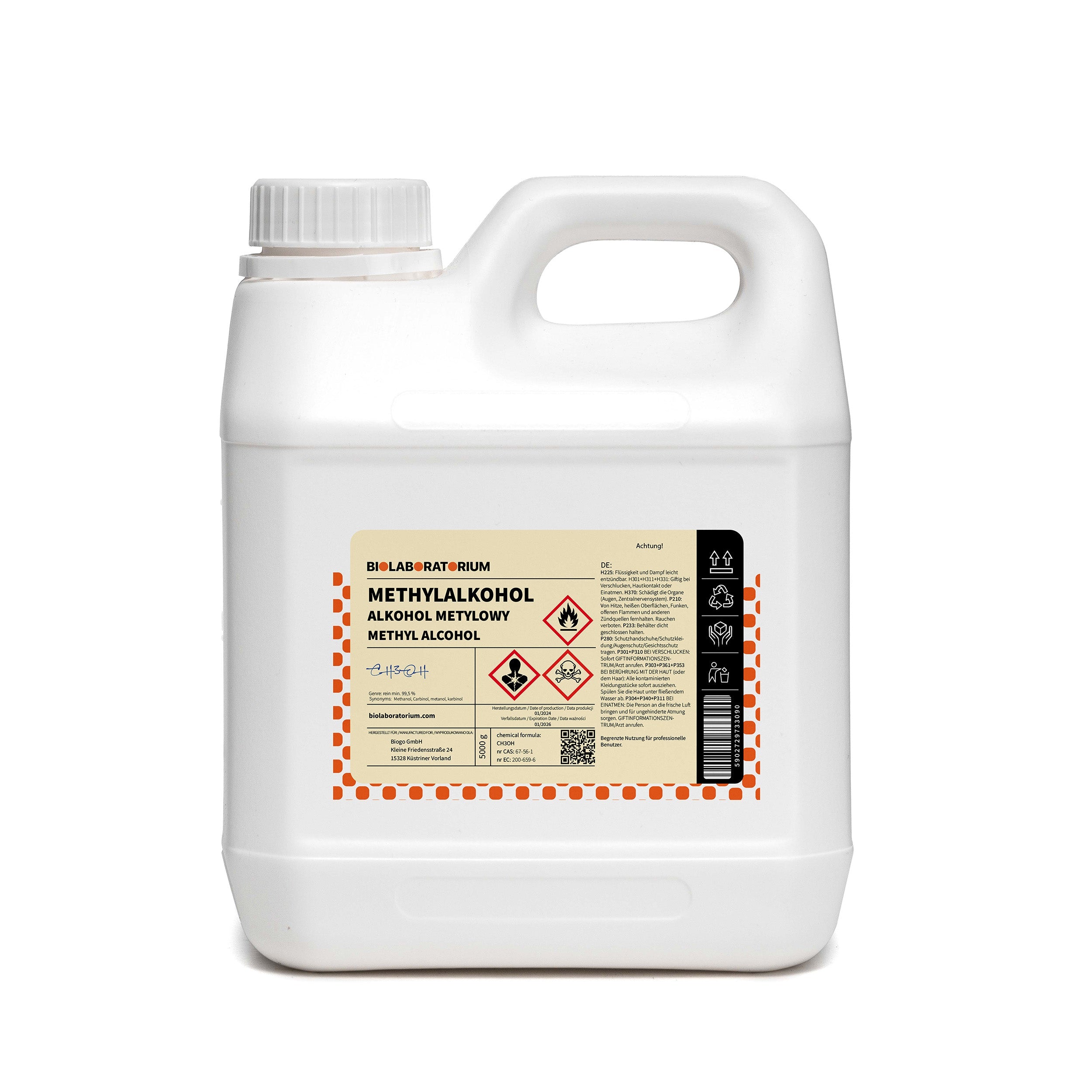 Methylalkohol 99,5% 5L BIOLABORATORIUM - ChemMarkt.de