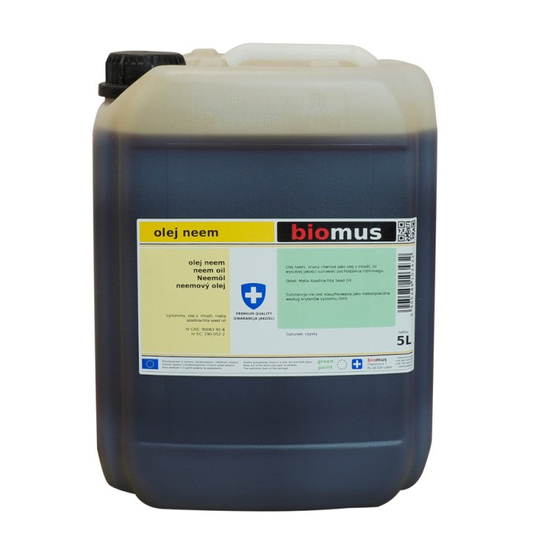 Neemöl (aus Neem) UNRAFFINIERT, KALTGEPRESST 5000 ml BIOMUS - ChemMarkt.de