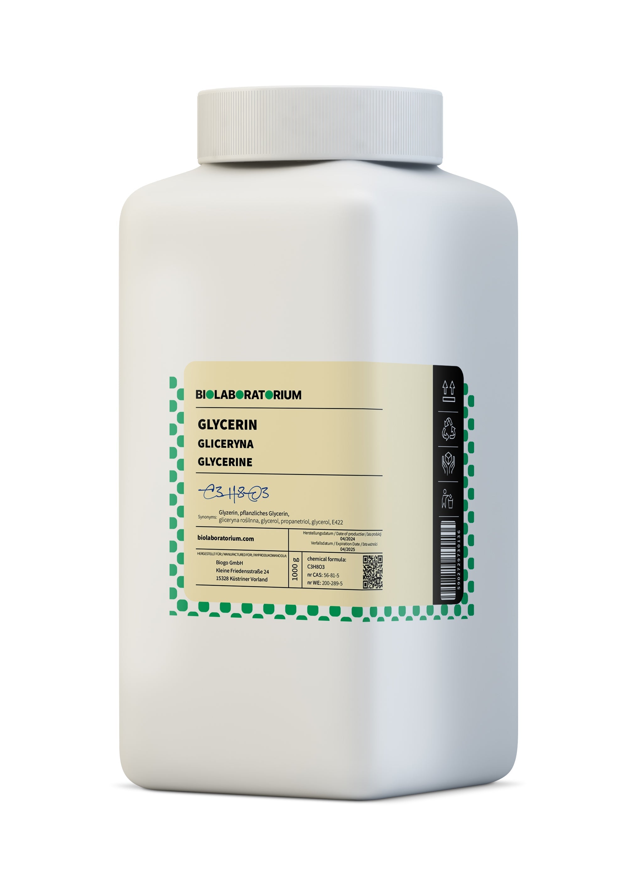 Pflanzliches Glycerin Ph. Eur. min. 99,5% BIOLABORATORIUM 1 Kg - ChemMarkt.de
