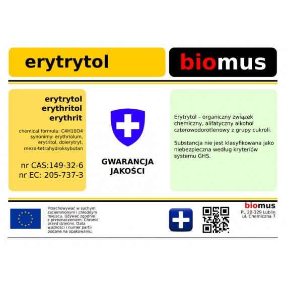 Erythrit 25 kg BIOMUS - ChemMarkt.de