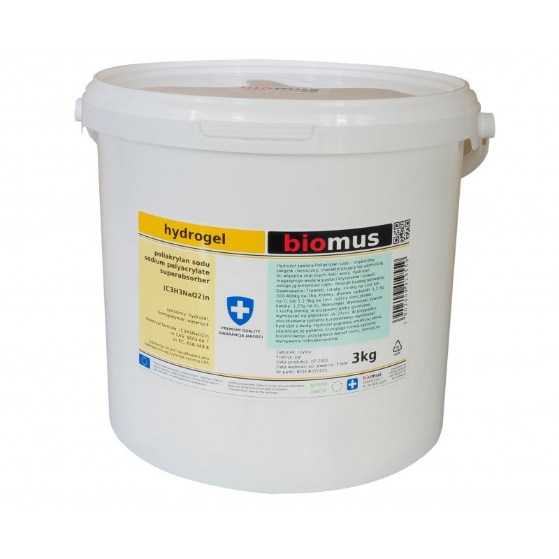 Natriumpolyacrylat. Hydrogel 3kg BIOMUS - ChemMarkt.de