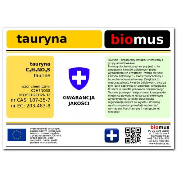 Taurin 5kg BIOMUS - ChemMarkt.de