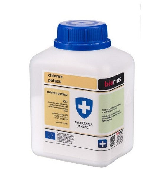 Kaliumchlorid KCl Kaliumsalz, 500g, chemisches Salz in Beutel, chemische Verbindung, für chemische Anwendungen
