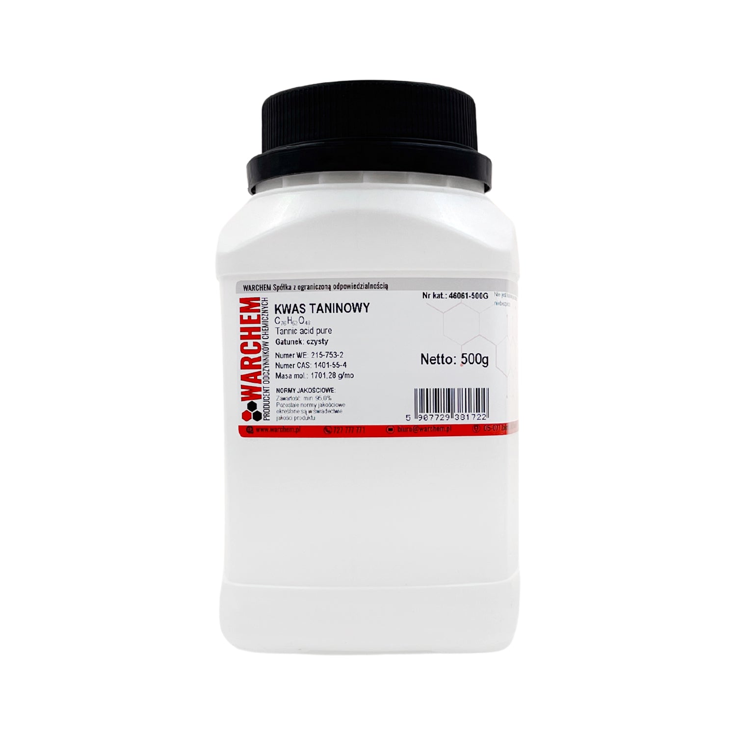 Reine Tanninsäure 500g von ChemMarkt.de, feines Pulver in Kunststoffbeutel, ideal für Weinherstellung und chemische Anwendungen