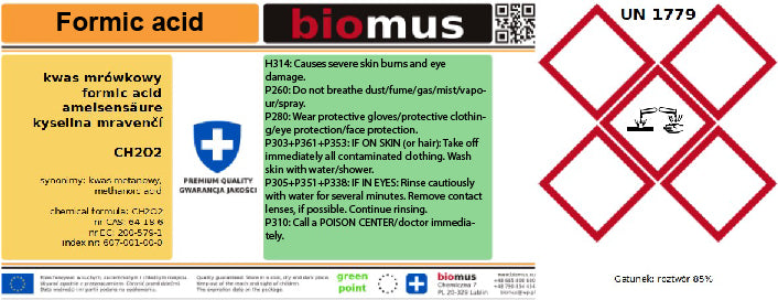 Ameisensäure 85% 25kg BIOMUS - ChemMarkt.de