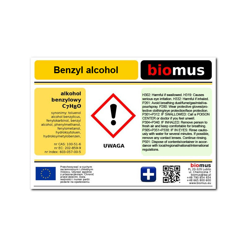 Benzylalkohol 250ml BIOMUS - ChemMarkt.de
