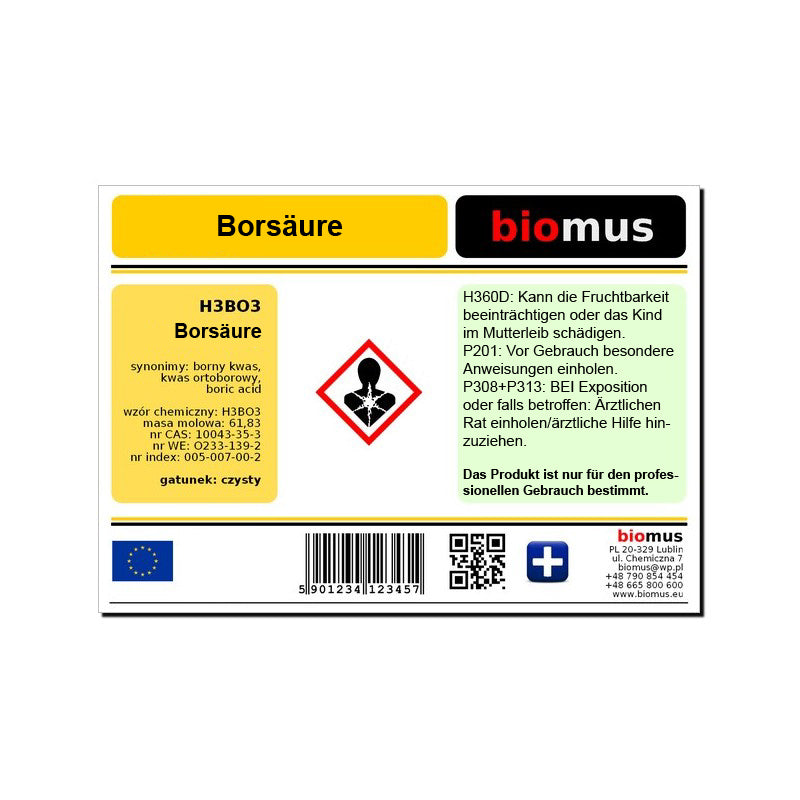 Borsäure 3kg BIOMUS - ChemMarkt.de
