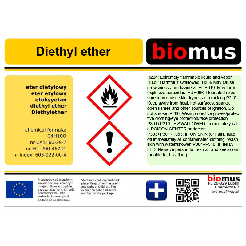 Diethylether C4H10O 500ml BIOMUS - ChemMarkt.de