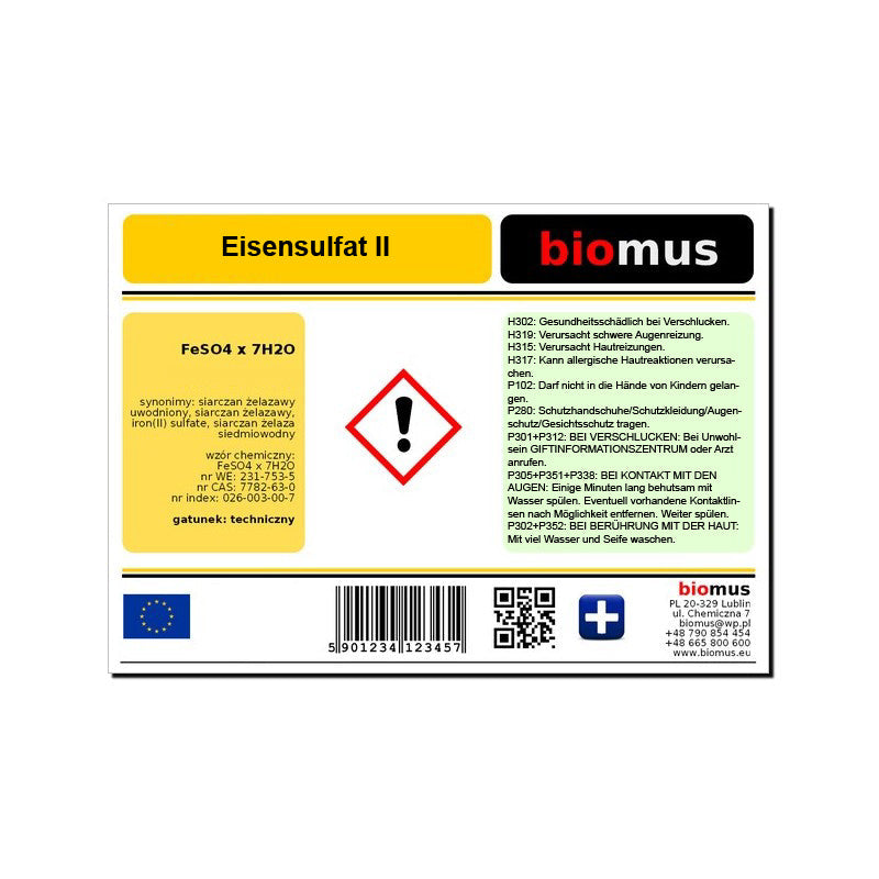 Eisensulfat Frühlingsdünger in 1kg Verpackung von BIOMUS, für gesunde Pflanzen und verbessertes Pflanzenwachstum