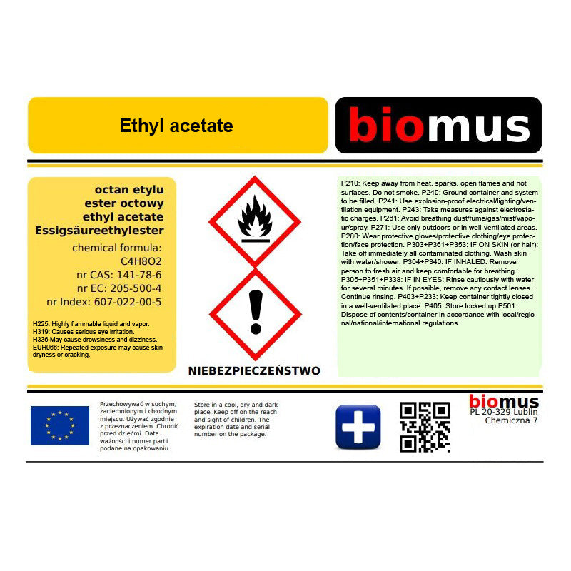 Ethylacetat Essigsäureethylester 1L BIOMUS - ChemMarkt.de