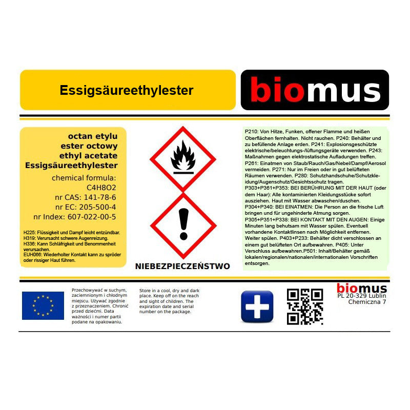 Ethylacetat Essigsäureethylester 250ml BIOMUS - ChemMarkt.de