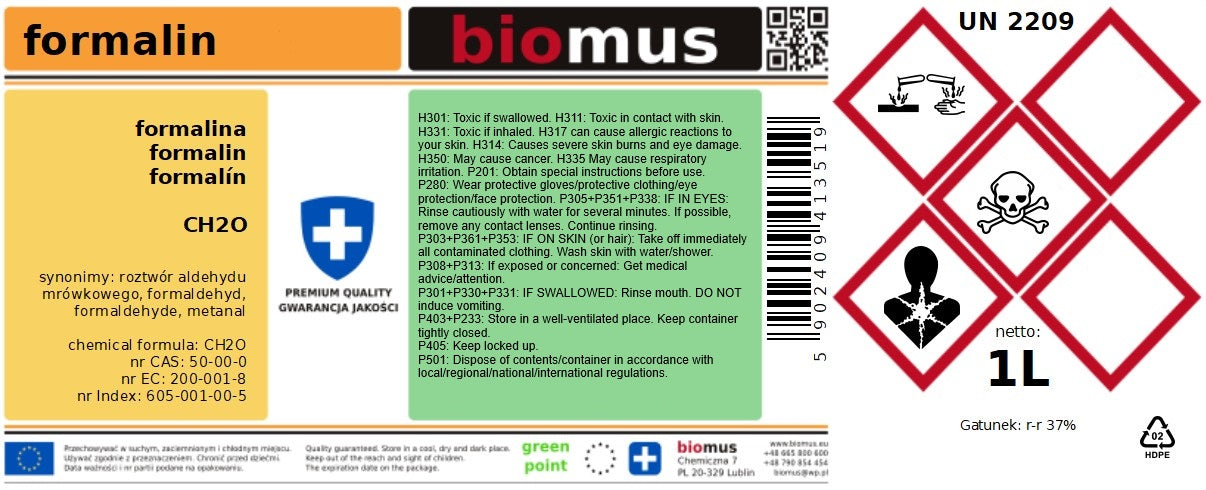Formalin 250ml BIOMUS - ChemMarkt.de