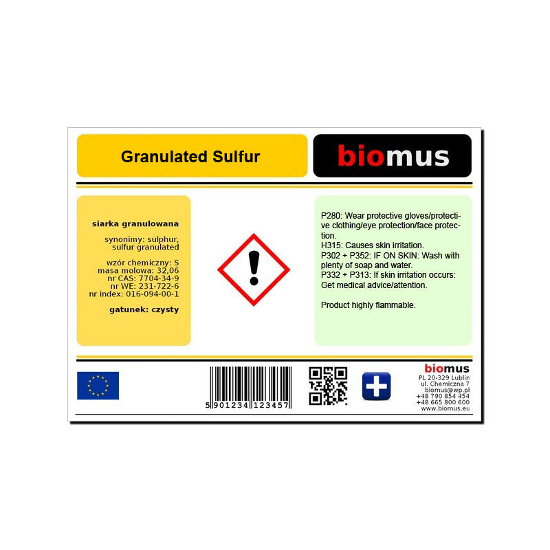 Granulierter Schwefel 500g BIOMUS - ChemMarkt.de