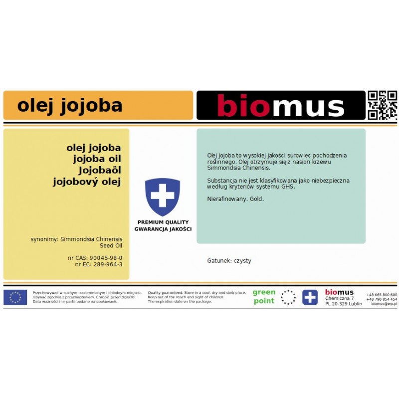 Jojobaöl unraffiniert 250ml BIOMUS - ChemMarkt.de