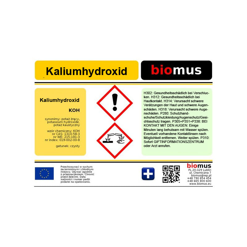 Kaliumhydroxid 1kg BIOMUS - ChemMarkt.de