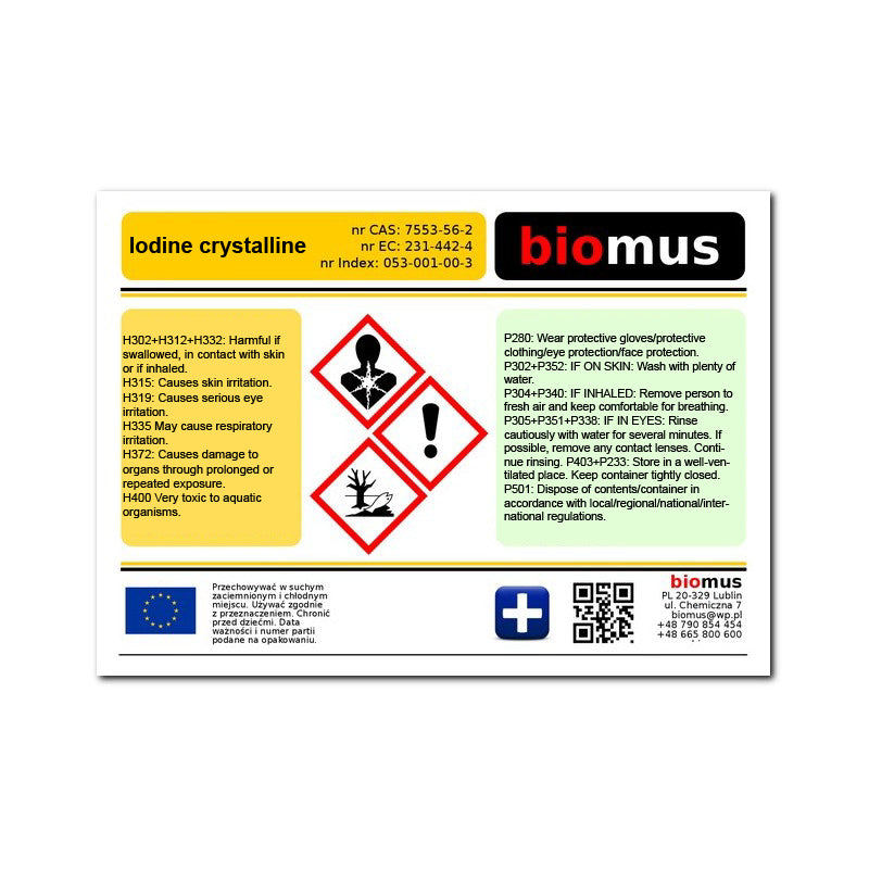 Kristallines Jod 25g BIOMUS - ChemMarkt.de