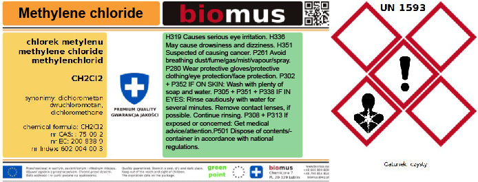 Methylenchlorid 500ml BIOMUS - ChemMarkt.de
