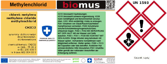 Methylenchlorid 500ml BIOMUS - ChemMarkt.de