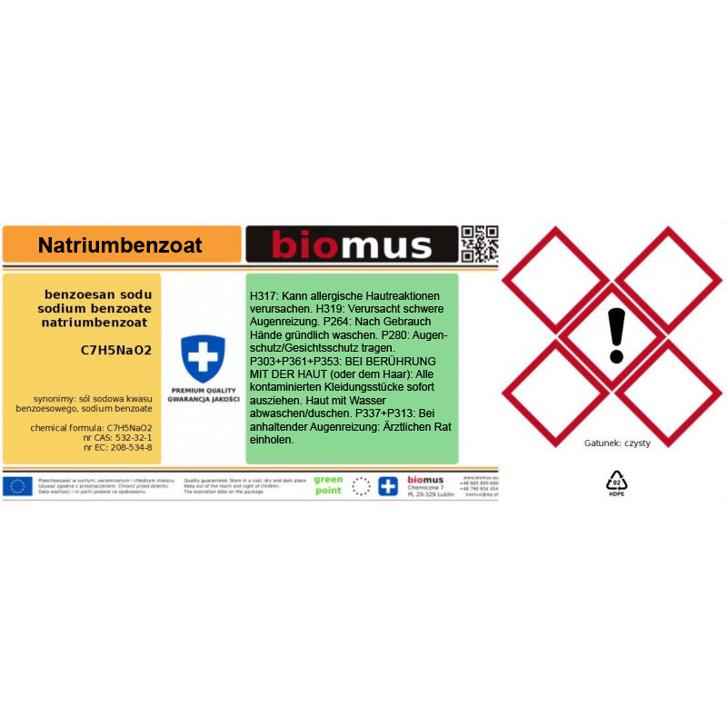 Natriumbenzoat 1kg BIOMUS - ChemMarkt.de