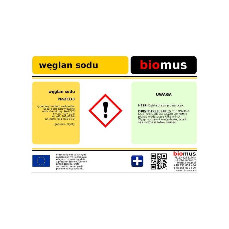 Natriumcarbonat 1kg BIOMUS - ChemMarkt.de