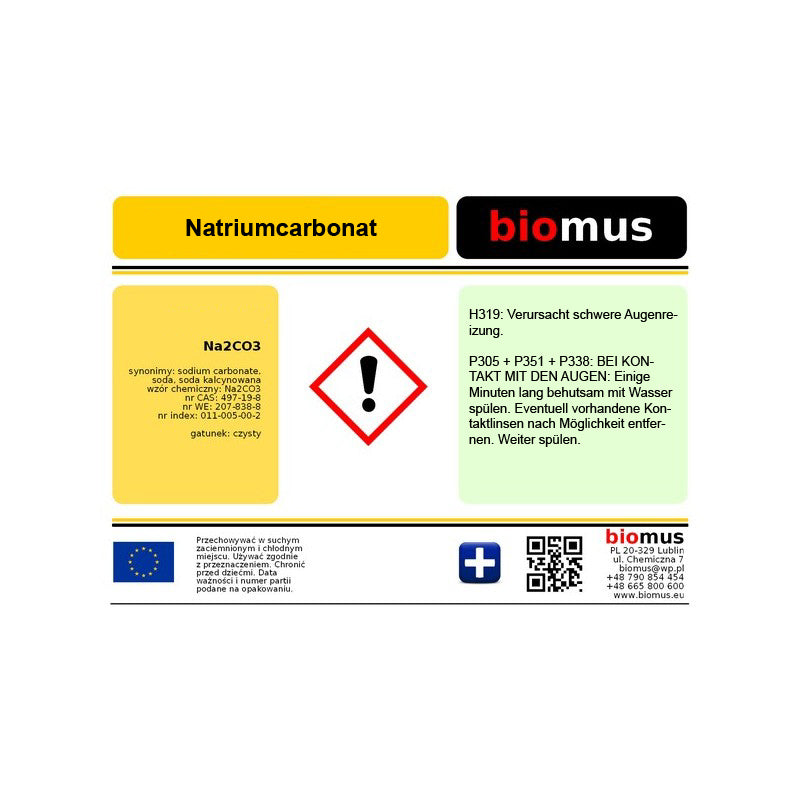 Natriumcarbonat. Soda 500g BIOMUS - ChemMarkt.de