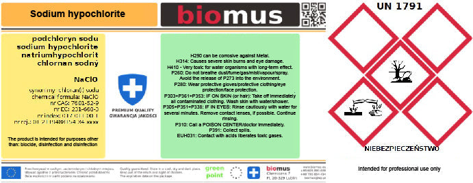Natriumhypochlorit 1L BIOMUS - ChemMarkt.de