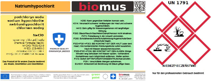 Natriumhypochlorit 1L BIOMUS - ChemMarkt.de