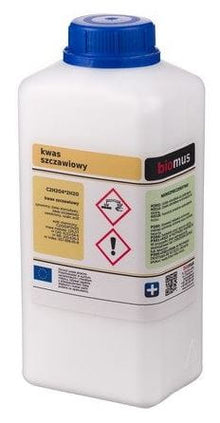 Oxalsäure 1 kg von BIOMUS, chemische Substanz in einem weißen Beutel, für Schädlingsbekämpfung und Imkerei.