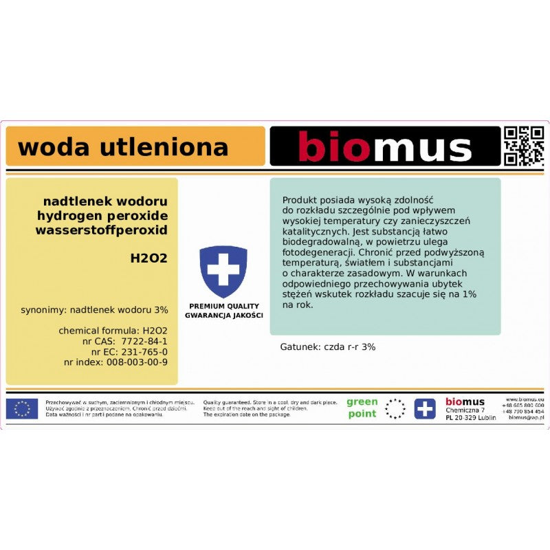 Sauerstoffhaltiges Wasser 250ml BIOMUS - ChemMarkt.de