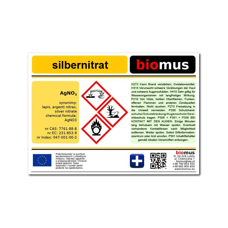 Silbernitrat 5g BIOMUS - ChemMarkt.de
