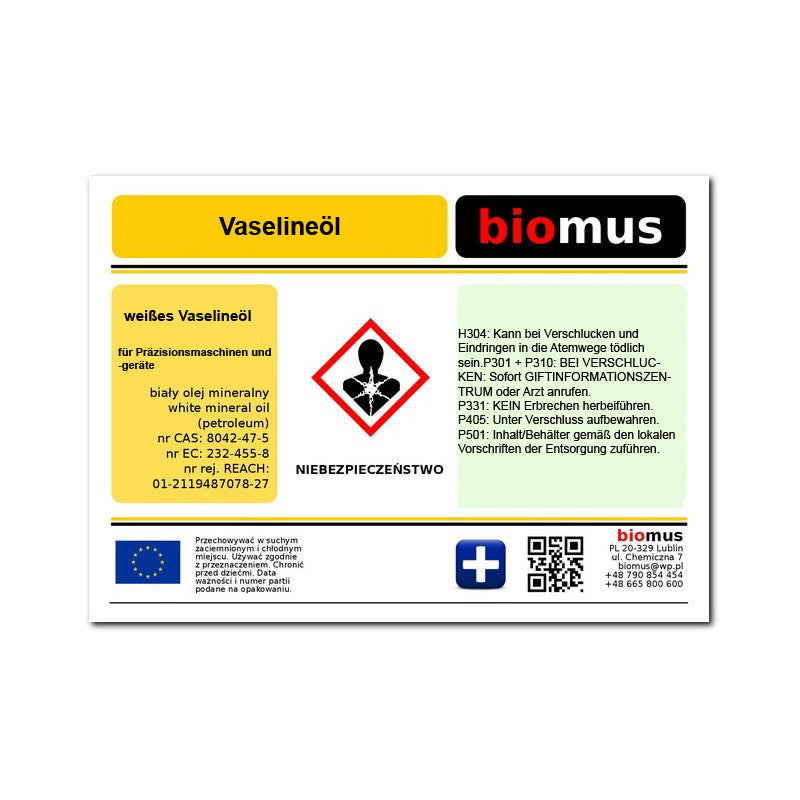 Vaselineöl 1L BIOMUS - ChemMarkt.de