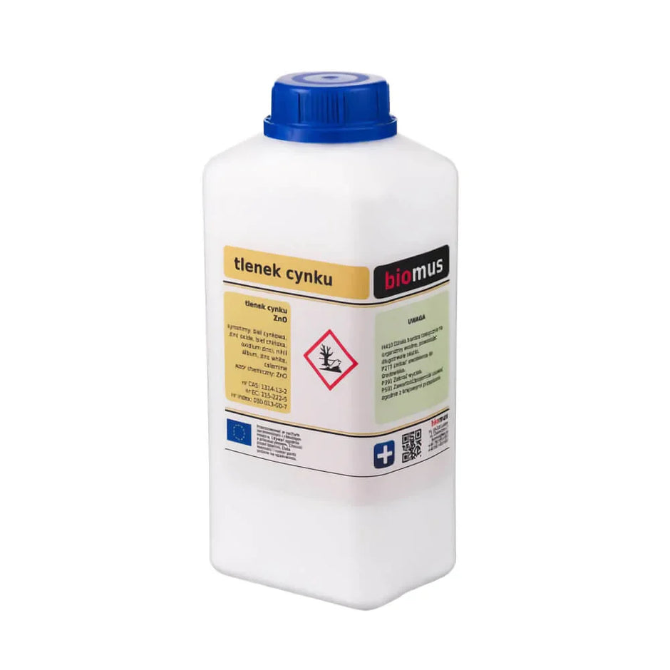Weiße Zinkoxid (ZnO) in 500g Packung von BIOMUS, chemisches Pulver für Hautpflege und medizinische Anwendungen