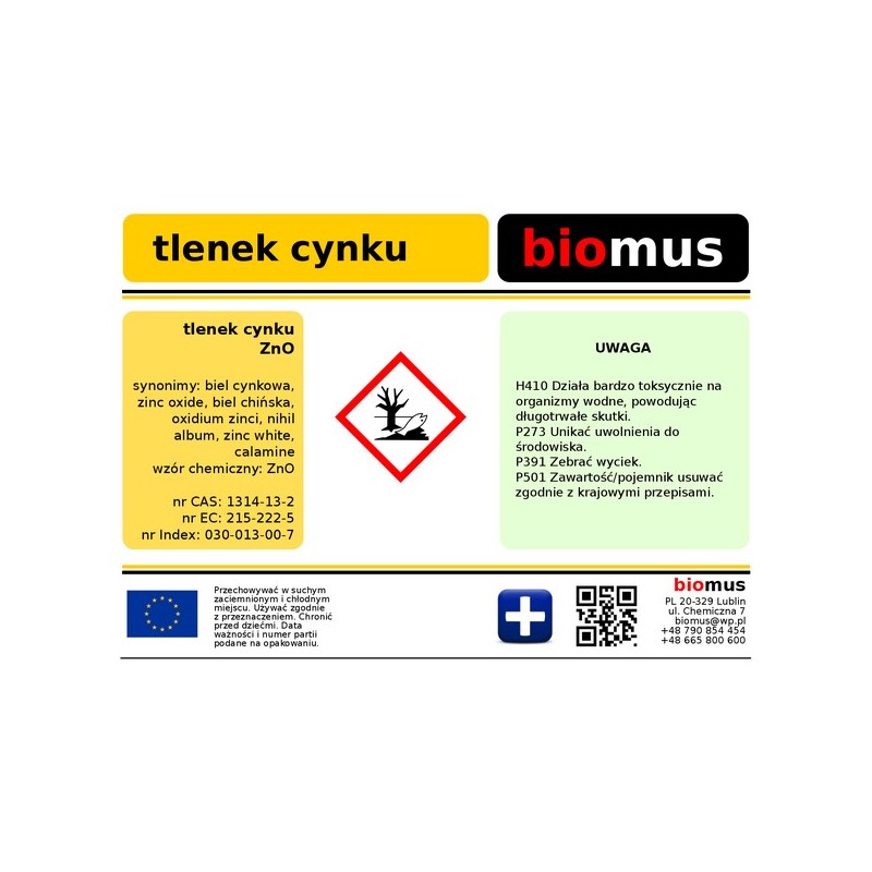 Zinkoxid ZnO Zinkweiß 250g BIOMUS - ChemMarkt.de