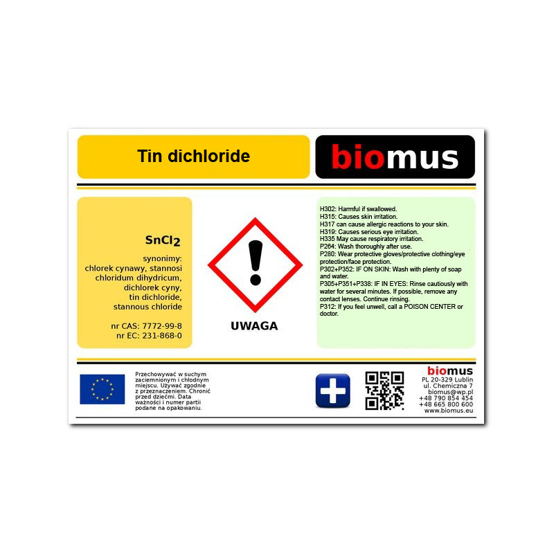 Zinnchlorid. Wasserfrei 1kg BIOMUS - ChemMarkt.de
