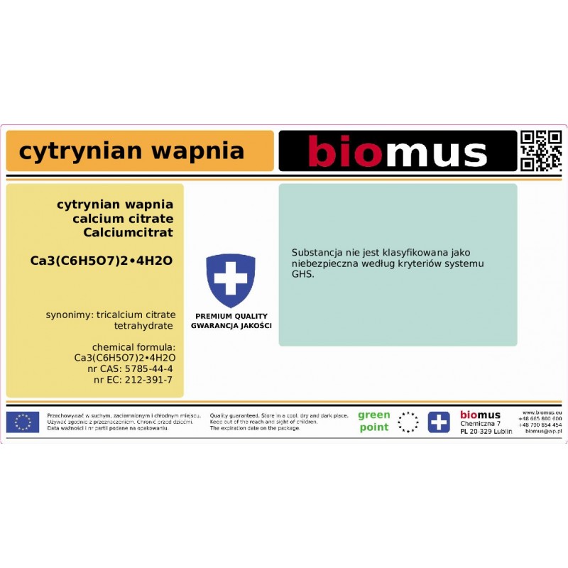 Calcium citrate 250g Biomus