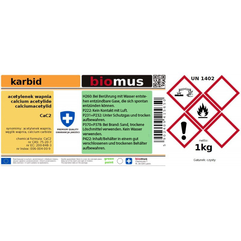 Carburo de calcio Biomus 25 kg