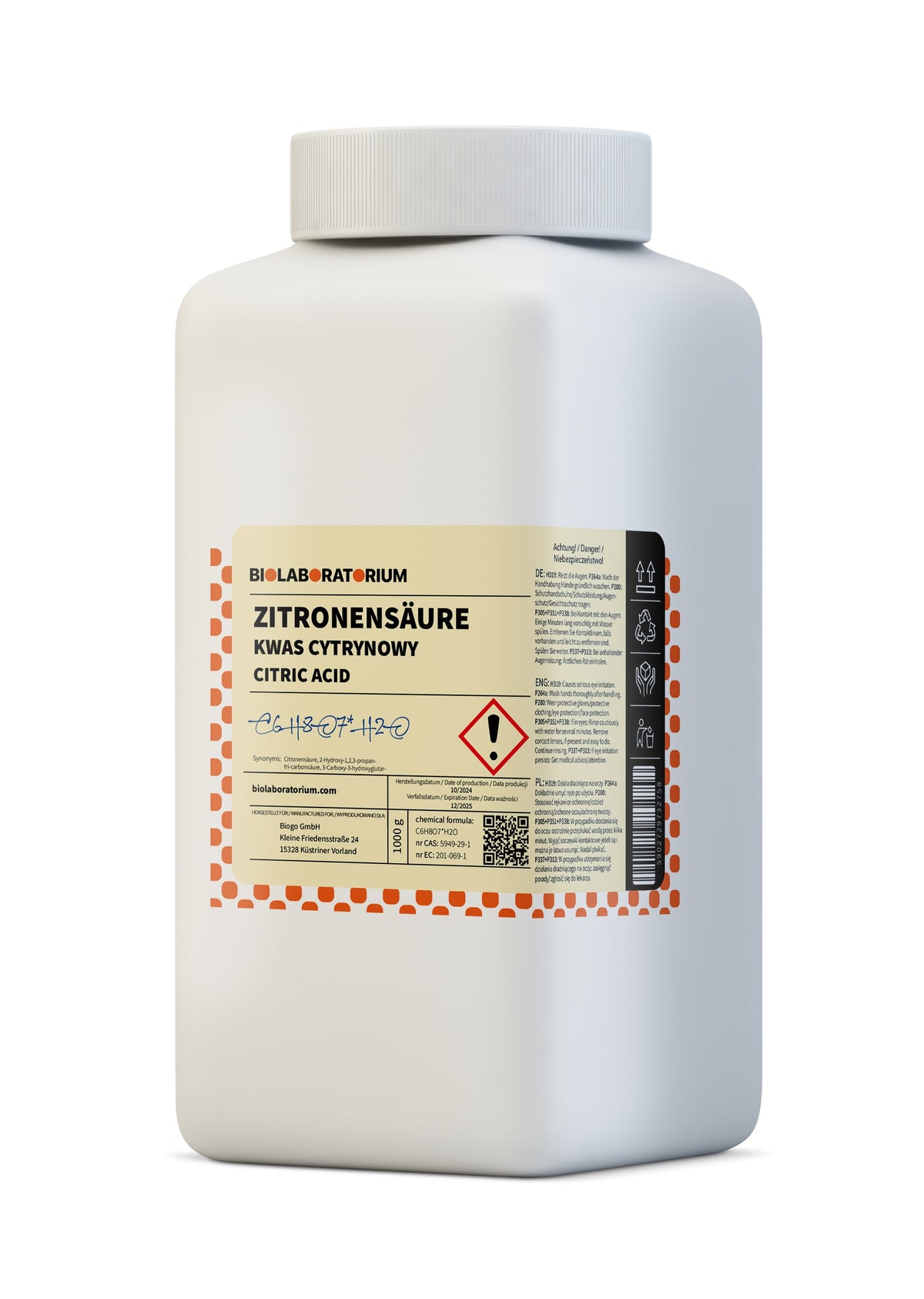 Citric acid 1 kg BIOLABORATORY