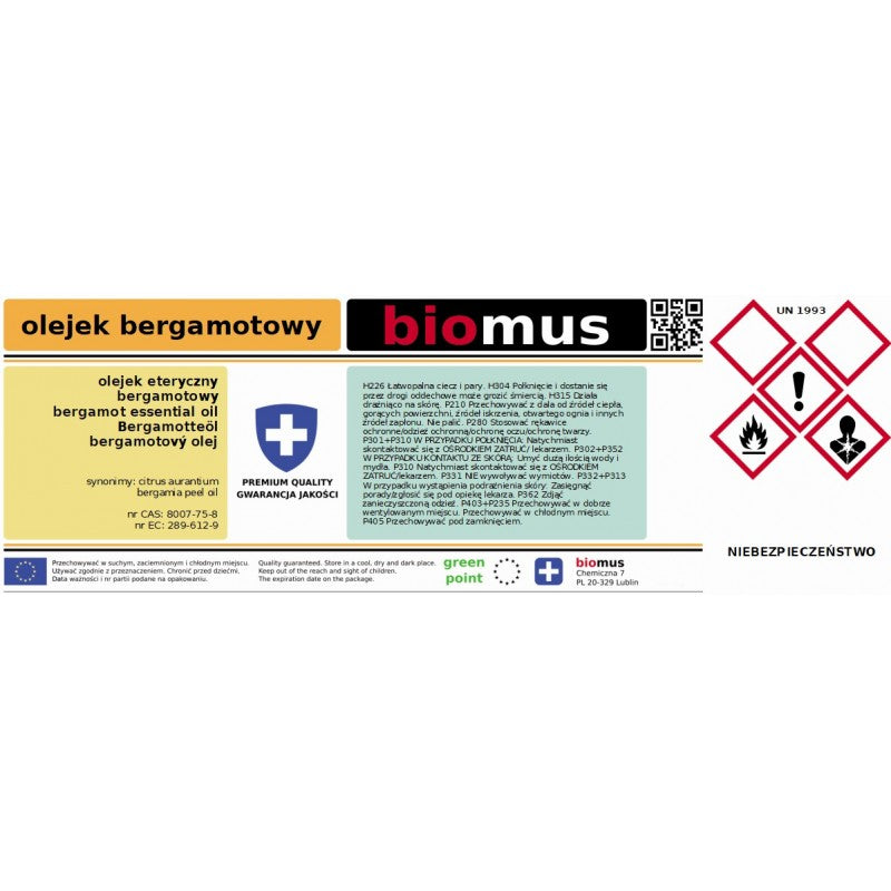 Bergamot essential oil 250 ml BIOMUS