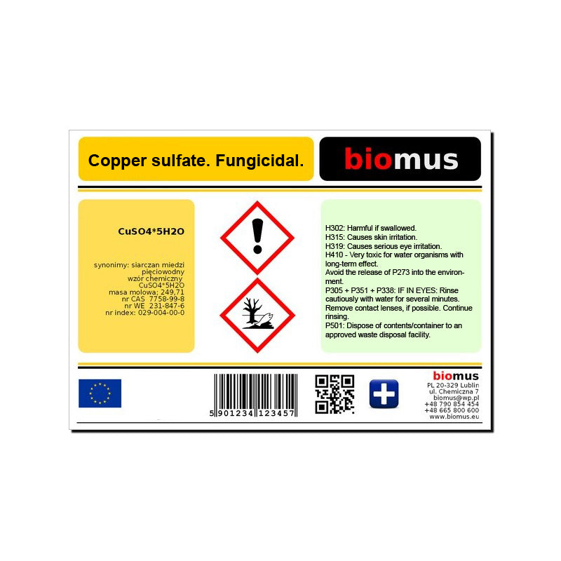 Sulfate de cuivre. Cuivre pentahydraté 1 kg BIOMUS