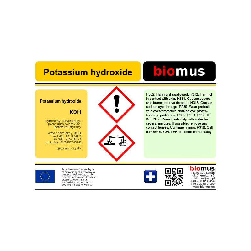 Hydroxyde de potassium 25 kg BIOMUS