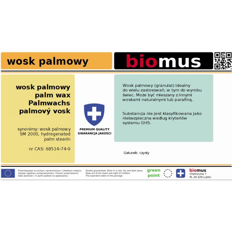 Palm wax 3Kg BIOMUS